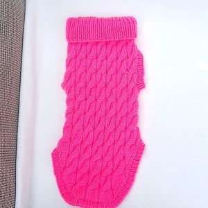 Handmade Knit Cabled Dog Coat NEW- Sz. Sm